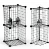 Almaybe Cube Storage Shelf 6 Cubes Black Modular Stackable Organizer-2