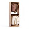 HomeOrganizer Modular Closet System Oak Wood 5‑Shelf Organizer-1