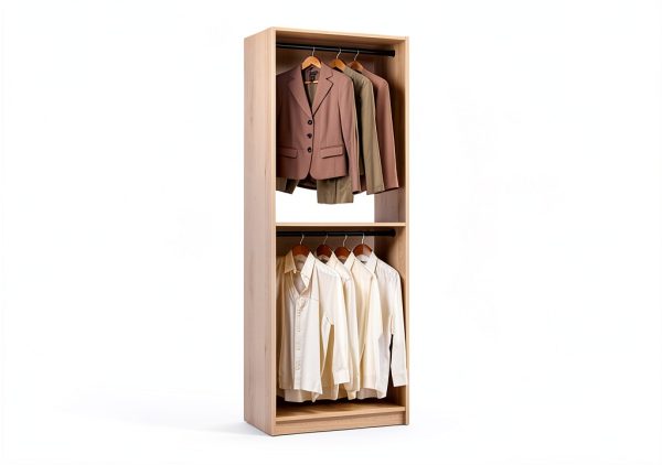 HomeOrganizer Modular Closet System Oak Wood 5‑Shelf Organizer-1