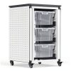 Luxor MBS-STR-11-3L Classroom Storage Bins Removable Stackable 18.2"-0