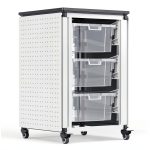 Luxor MBS-STR-11-3L Classroom Storage Bins Removable Stackable 18.2"-0