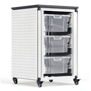 Luxor MBS-STR-11-3L Classroom Storage Bins Removable Stackable 18.2"-0