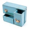 Storage Cabinet Fletxify 14-Drawer Blue Iron Wood Cabinet Model BGQHT5-6
