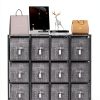 LUKYTOWER Grey 6 Cube Modular Storage Organizer with Metal Frame-6