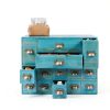 Storage Cabinet Fletxify 14-Drawer Blue Iron Wood Cabinet Model BGQHT5-3