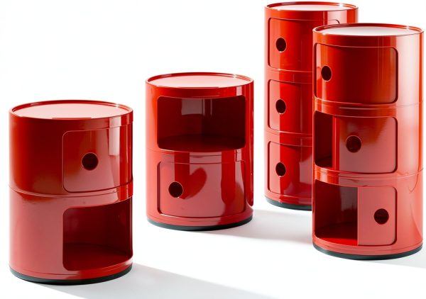 Kartell Componibili Modular Shelf Red 2 Level Freestanding-1
