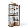 MEEYOUER Wire Cube Storage Shelf 4‑Tier Heavy Duty Black-6
