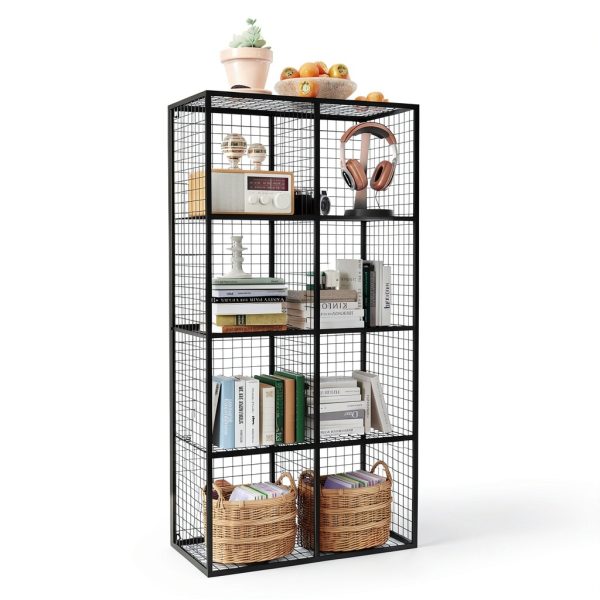 MEEYOUER Wire Cube Storage Shelf 4‑Tier Heavy Duty Black-6