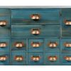 Storage Cabinet Fletxify 14-Drawer Blue Iron Wood Cabinet Model BGQHT5-7