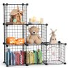 Almaybe Cube Storage Shelf 6 Cubes Black Modular Stackable Organizer-0