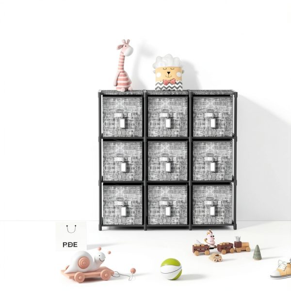 LUKYTOWER Grey 6 Cube Modular Storage Organizer with Metal Frame-8