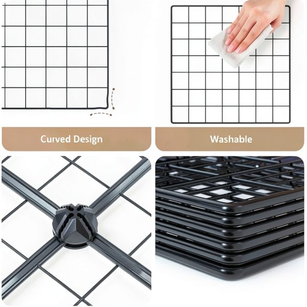 Almaybe Cube Storage Shelf 6 Cubes Black Modular Stackable Organizer-3