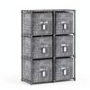 LUKYTOWER Grey 6 Cube Modular Storage Organizer with Metal Frame-5