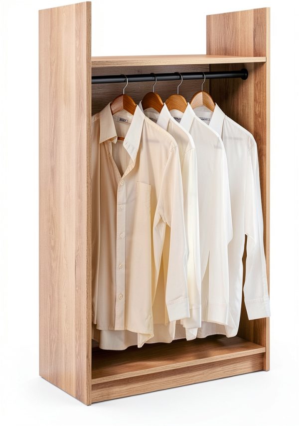 HomeOrganizer Modular Closet System Oak Wood 5‑Shelf Organizer-3