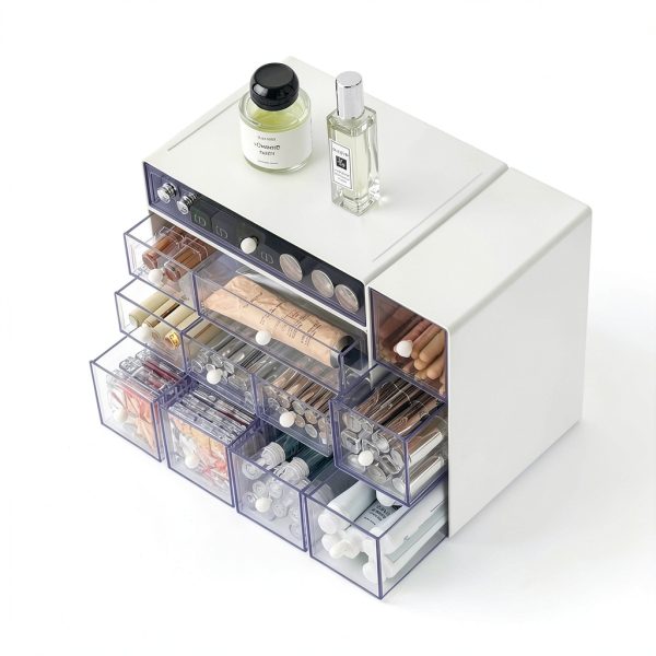 Plastic Stackable Drawer Set WUHUME Portable Storage Organizer-2