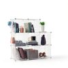 C&AHOME Metal Cube Storage Shelf 8‑Cube White Modern Floor‑Mount-3