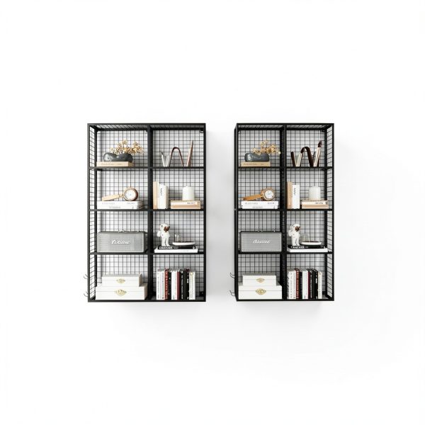 MEEYOUER Wire Cube Storage Shelf 4‑Tier Heavy Duty Black-3