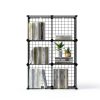 Almaybe Cube Storage Shelf 6 Cubes Black Modular Stackable Organizer-6