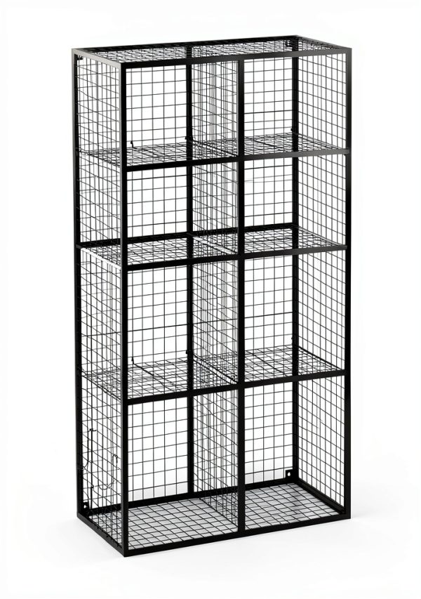 MEEYOUER Wire Cube Storage Shelf 4‑Tier Heavy Duty Black-2