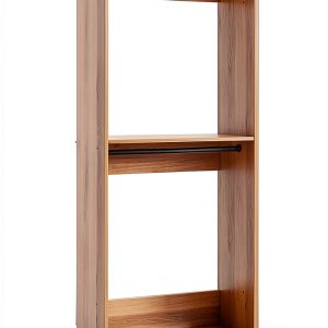 HomeOrganizer Modular Closet System Oak Wood 5‑Shelf Organizer-0