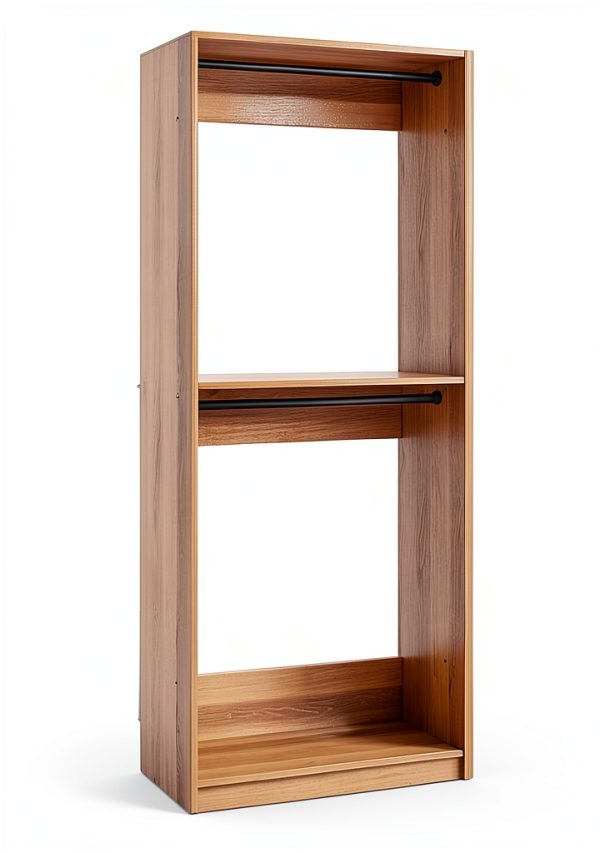 HomeOrganizer Modular Closet System Oak Wood 5‑Shelf Organizer-0
