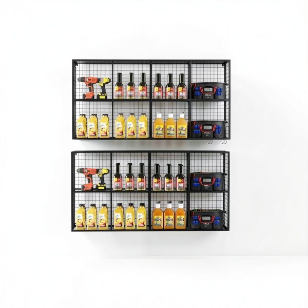 MEEYOUER Wire Cube Storage Shelf 4‑Tier Heavy Duty Black-1