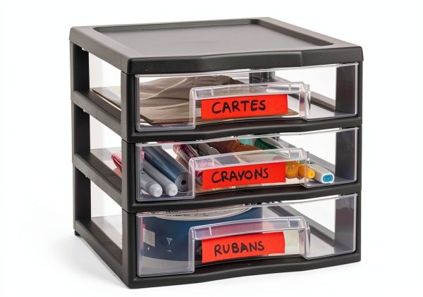 Mini Storage Tower Sundis A6 Grey Plastic 3 Drawer Organizer-3