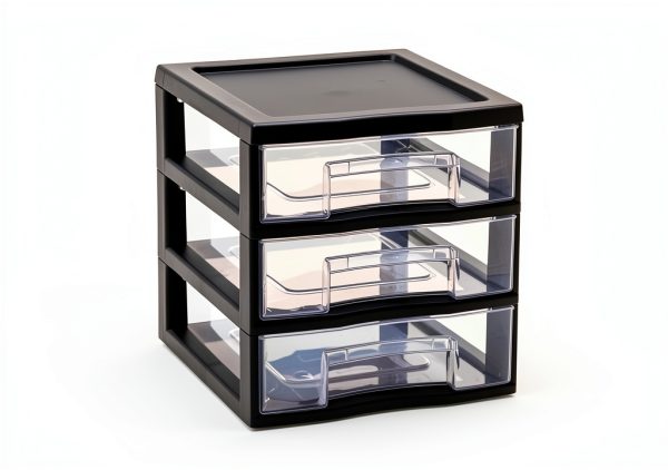Mini Storage Tower Sundis A6 Grey Plastic 3 Drawer Organizer-2