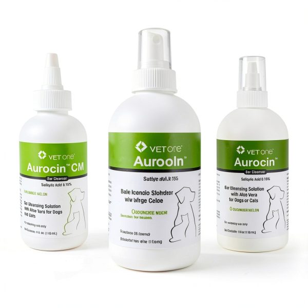 VetOne Aurocin CM With Aloe Vera Ear Cleansing Solution, Cucumber Melon, 4 Ounce-1