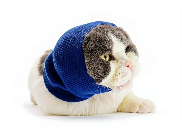 Cat Ear Wrap 2 Pack Anxiety Compression Snood by DDFS Blue Grey Small-0