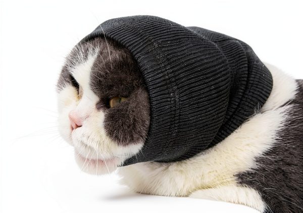 Cat Ear Wrap 2 Pack Anxiety Compression Snood by DDFS Blue Grey Small-4