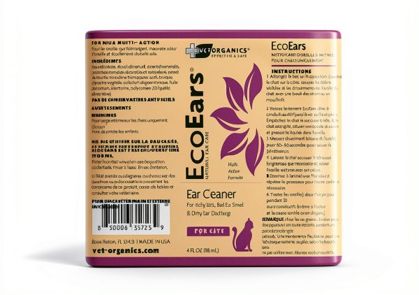Vet Organics EcoEars Cat Ear Cleaner - Multi-Action Formula 4 oz-4