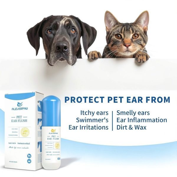Tris Flush Cat & Dog Ear Cleaner PHMB with 20 Q-Tips 4 fl oz-2