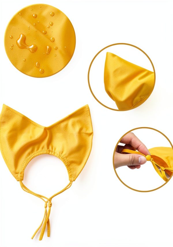 Pet Shower Cap SEZDEKI Waterproof Ear Guard for Cats & Dogs Yellow-2