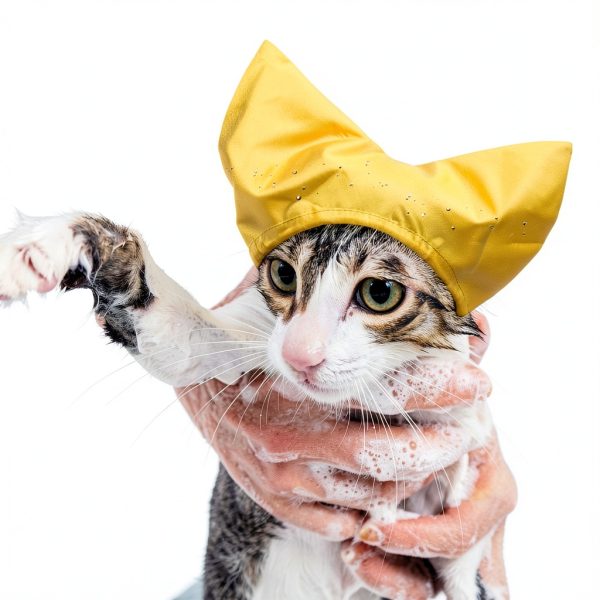 Pet Shower Cap SEZDEKI Waterproof Ear Guard for Cats & Dogs Yellow-3