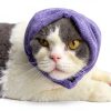 Cat Hematoma Ear Wrap DDFS Soft Breathable Snood for Purple Grey Cats-3