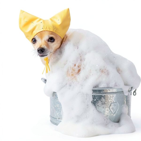 Pet Shower Cap SEZDEKI Waterproof Ear Guard for Cats & Dogs Yellow-4