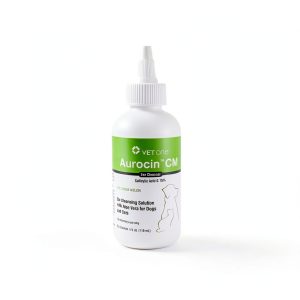 VetOne Aurocin CM With Aloe Vera Ear Cleansing Solution, Cucumber Melon, 4 Ounce-0