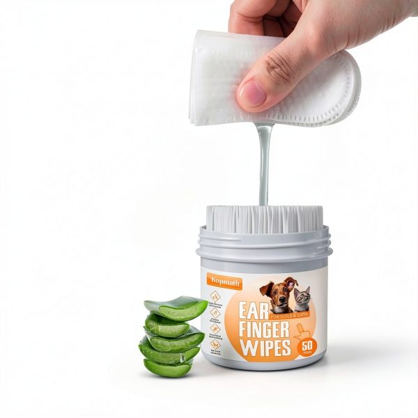 Ear Cleaner Finger Wipes by Kopmath Unscented 100 Count Dogs and Cats-3