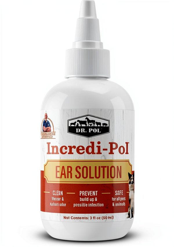 Ear Solution for Dogs & Cats by Dr. Pol Safe Daily Ear Rinse 3 fl oz-1