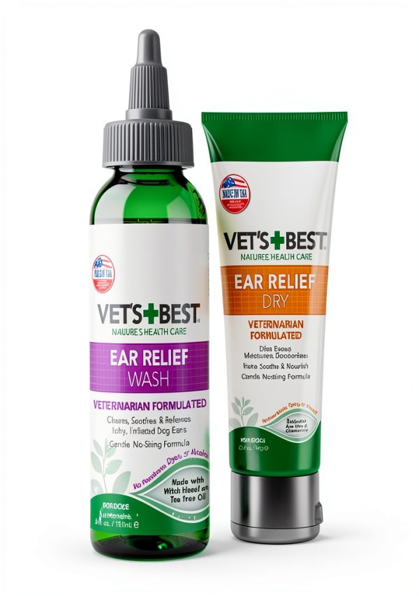 Dog Ear Cleaner Kit Vet's Best Wash & Dry 16 oz Refill-0