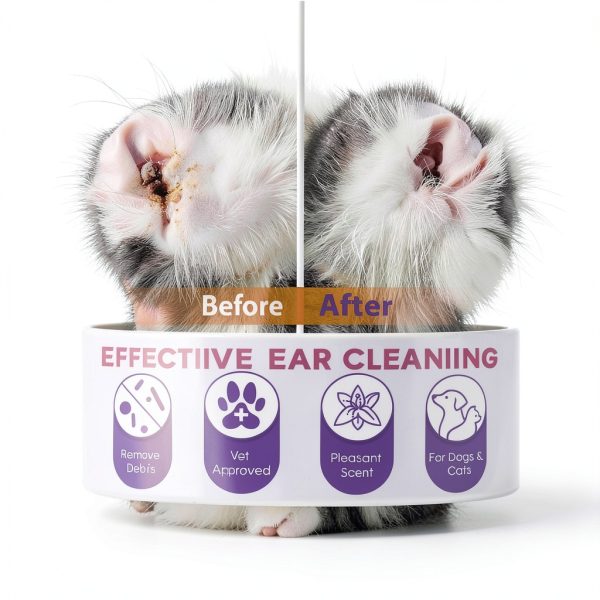 Dog Ear Cleaner Kit by Pjordo Ear Care with Aloe Vera Finger Wipes-5