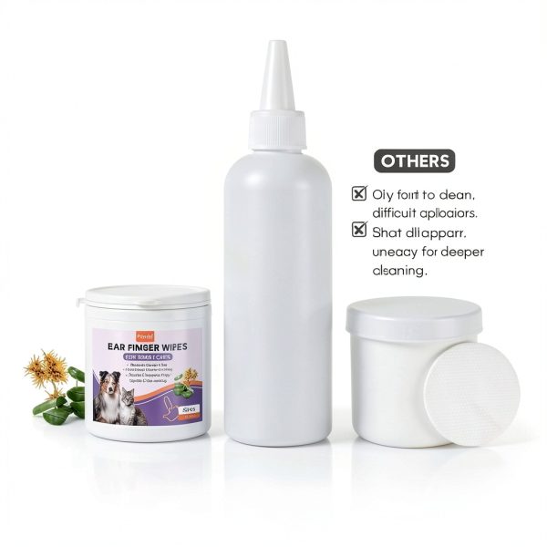 Dog Ear Cleaner Kit by Pjordo Ear Care with Aloe Vera Finger Wipes-6