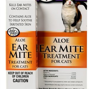 Four Paws Aloe Ear Mite Treatment for Cats 0.75 fl oz Kills on Contact-0