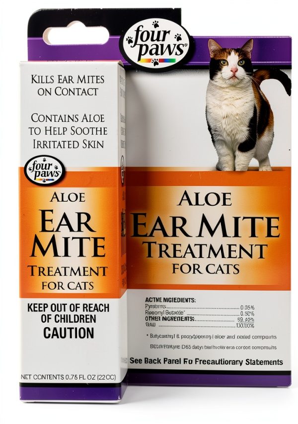 Four Paws Aloe Ear Mite Treatment for Cats 0.75 fl oz Kills on Contact-0